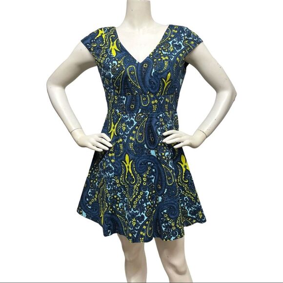 PLENTY TRACY REESE Anthropologie Fit Flare Mini Skater Dress Paisley Pockets 4P - Picture 6 of 13